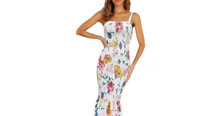This 'Comfortable' Floral Bodycon Midi Dress Is 28% Off Today