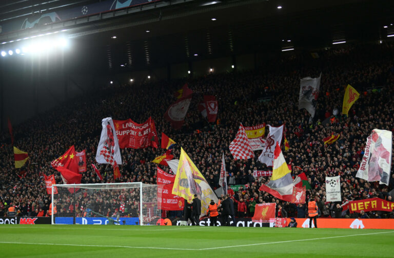 Liverpool’s Kop end to have no flags for Atalanta game as fans protest rising ticket prices