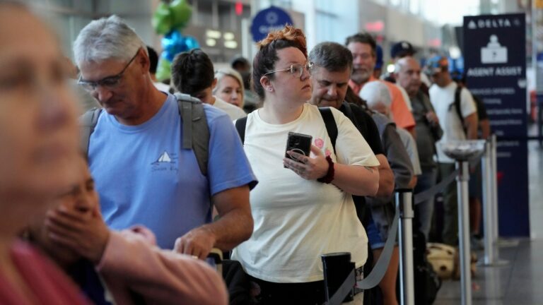 Your flight was canceled by the technology outage. What do you do next?