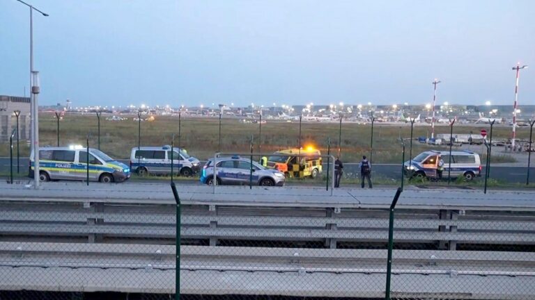 Climate protest at Frankfurt Airport forces a temporary halt to flights