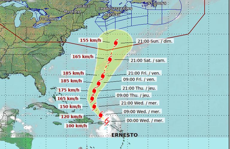 Storm track could change, but Ernesto currently targeting Maritimes