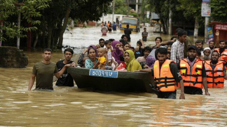 Millions in this country are stranded by flooding. Many blame their neighbor