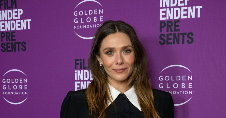 Elizabeth Olsen's School Girl Mini Dress Is Inspired By ’90s Supermodels