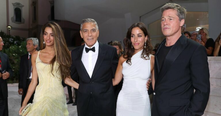 George and Amal Clooney Double Date With Brad Pitt and Ines de Ramon