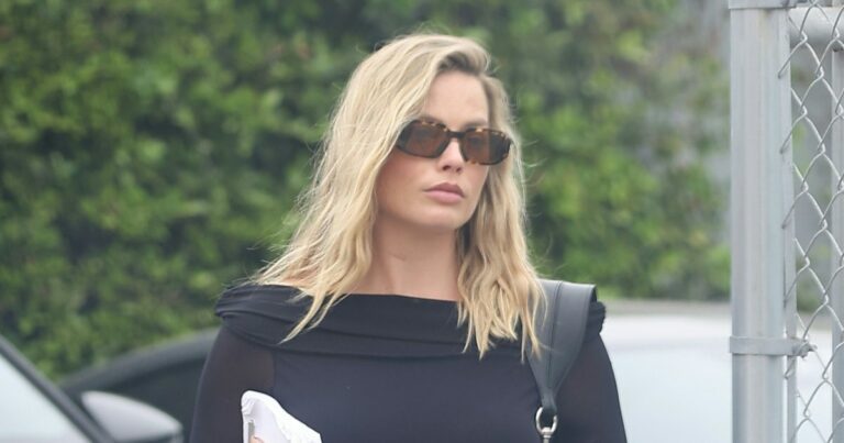 Margot Robbie's Sheer Top Remixes Maternity Wear For Millennials