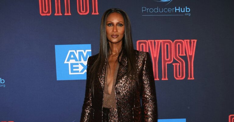 Iman Blings Out the Mob Wife Trend In a Glittery Power Suit