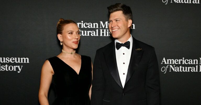 Scarlett Johansson and Colin Jost Beam During Red Carpet Date Night