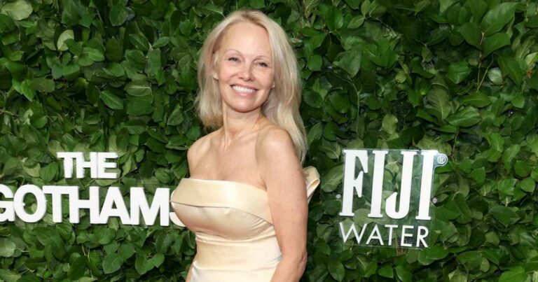 Pamela Anderson Rocks Makeup-Free Face on 2024 Gotham Awards Red Carpet