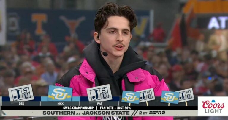 Timothee Chalamet Impresses 'College GameDay' Hosts With Predictions