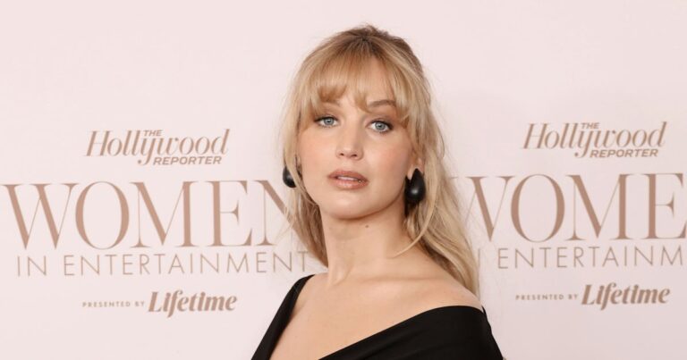 Jennifer Lawrence's Plunging Black Dress Perfectly Shows Off Her Baby Bump