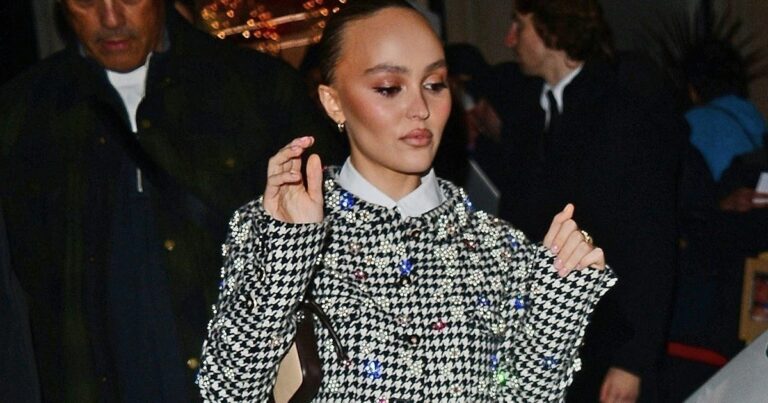 Lily-Rose Depp's Chanel School Girl Skirt Set Is Blinged-Out to the Max