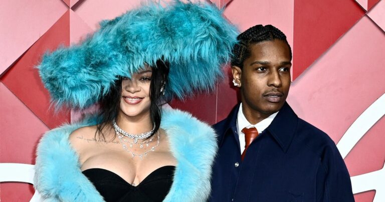 Rihanna's Bright Blue Fuzzy Coat Is Straight From Lacroix's 2002 Runway