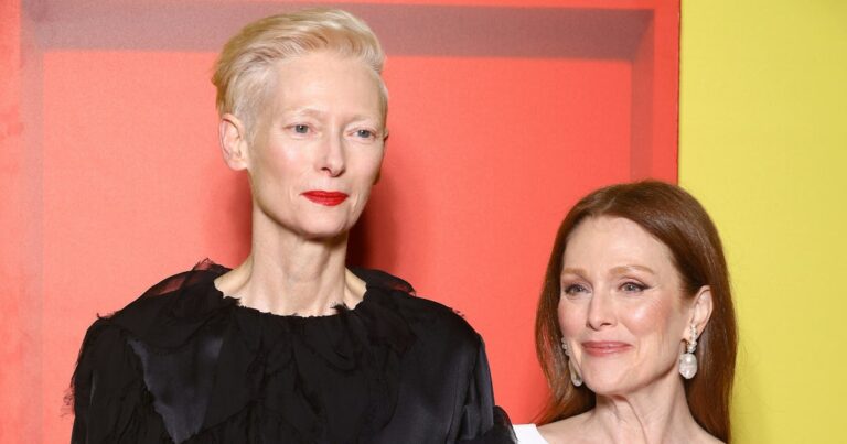 Tilda Swinton and Julianne Moore Do Black and White For 'The Room Next Door' Premiere